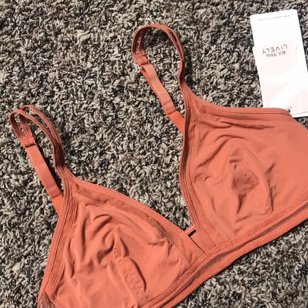 All.You. LIVELY Woman’s Mesh Trim Bralette Terracotta Orange Size M | NWT! - Picture 6 of 12